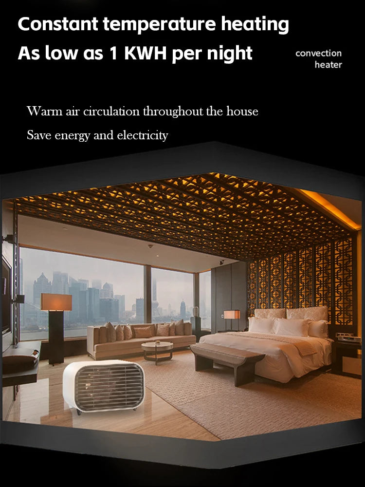 Desktop Electric Heater 600W Fast Heating Constant Temperature Wide-angle Warm Supply Low Noise Mini Home