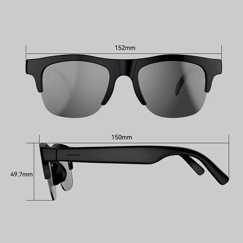 Smart AI Bluetooth Sunglasses Glasses Call Outdoor Sports Headphones HIFI Black Technology Anti-touch UV For Men And Women New