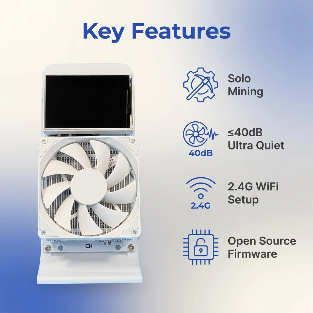 yysluping Dual-Fan Bitcoin Miner with LCD Screen - Open-Source ASIC Miner, Low Noise for Home Mining Built-in small display