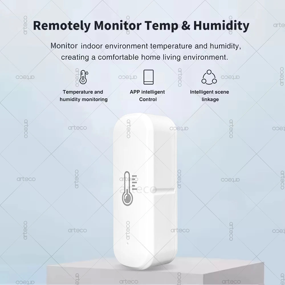 Smart ZigBee Temperature And Humidity Sensor App Monitoring Indoor Mini Hygrometer Thermometer Works With Alexa Home Assistant