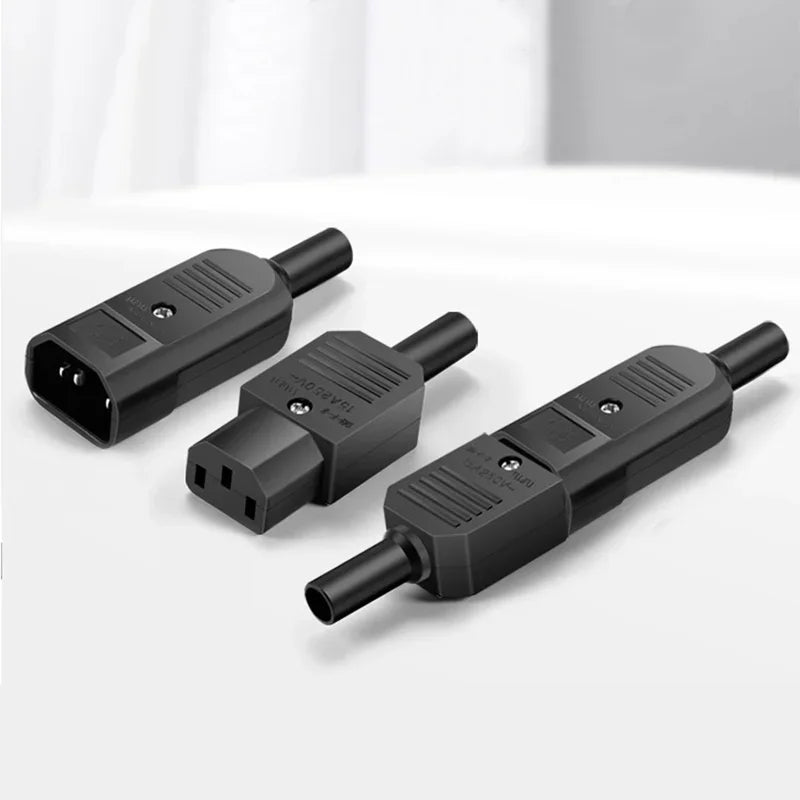 IEC 320 C13 C14 AC Inlet Power Plug Socket 250V 10A Fuse Red Lamp Rocker Switch Rewirable 3Pin Electrical Male Female Connector