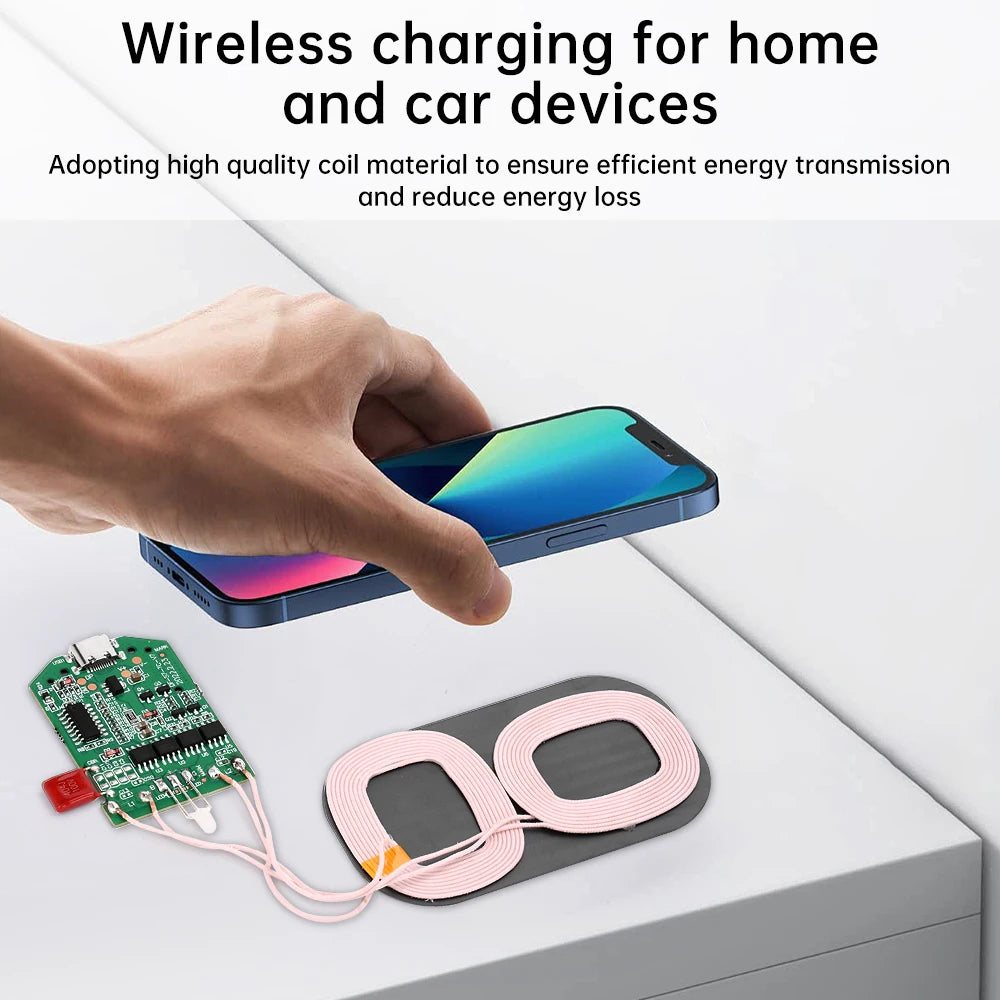 15W Dual Coil Wireless Charging Module Wireless Charger PCBA Multi-Purpose Home Car Device Wireless Charger Module