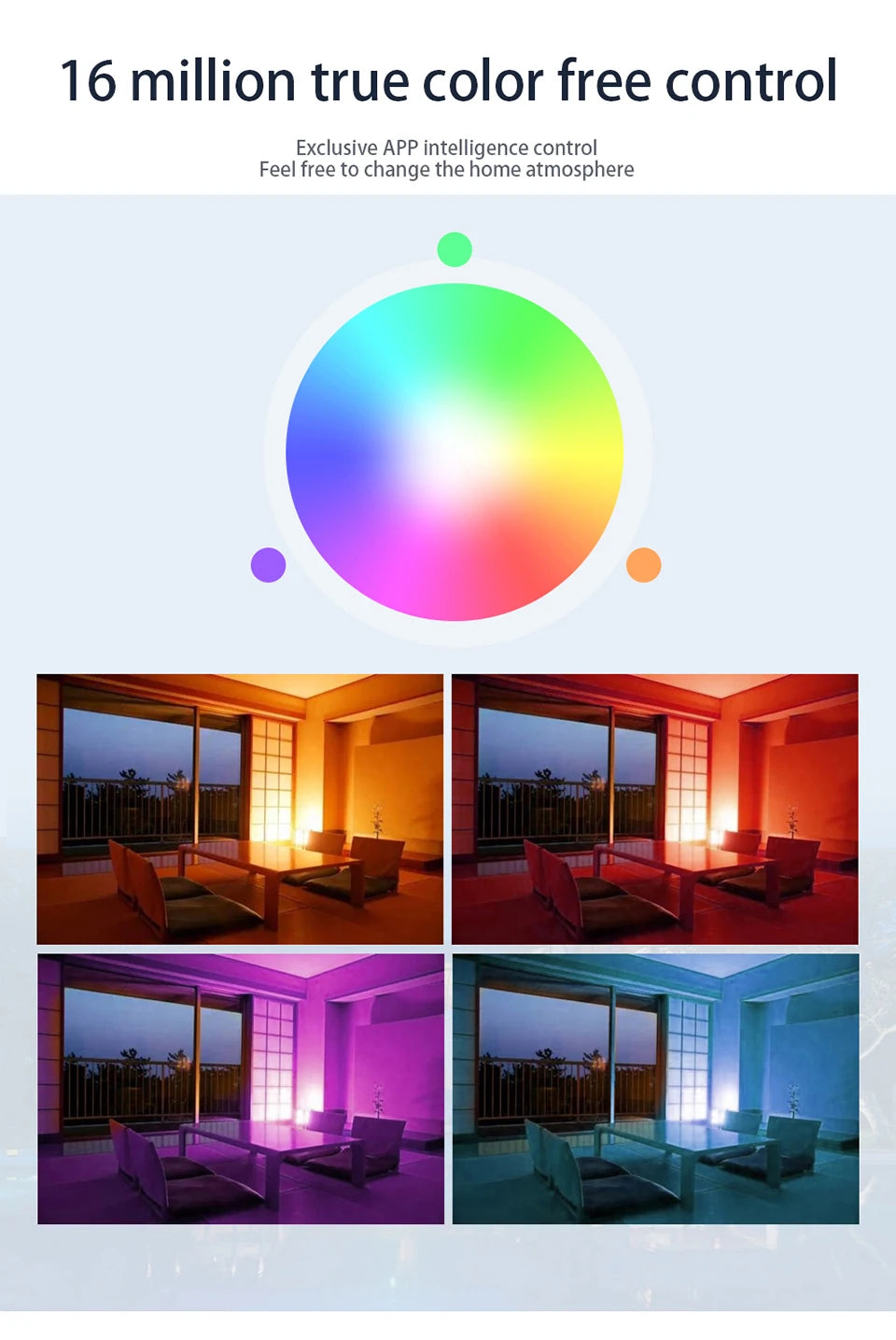 WiFi E27 Smart Dimmable Bulb RGBCW Colorful 220V LED Light App Adjust Bluetooth Support Alexa Google Home Voice Control