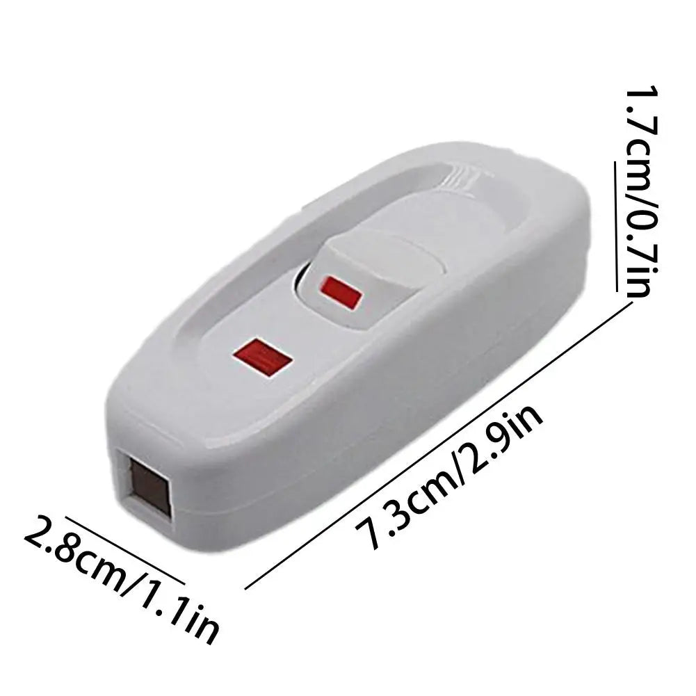 1pcs Inline Cord Black White 220V 10A Heavy Duty Thru On Off Lamp Bulb Wall Line Button Control With