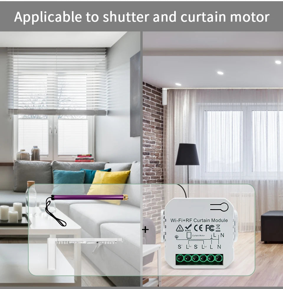 Tuya WiFi Smart Curtain Switch Controller Shutter Shutter Motor Control Smart Life APP Control Alexa Google Home Voice Control