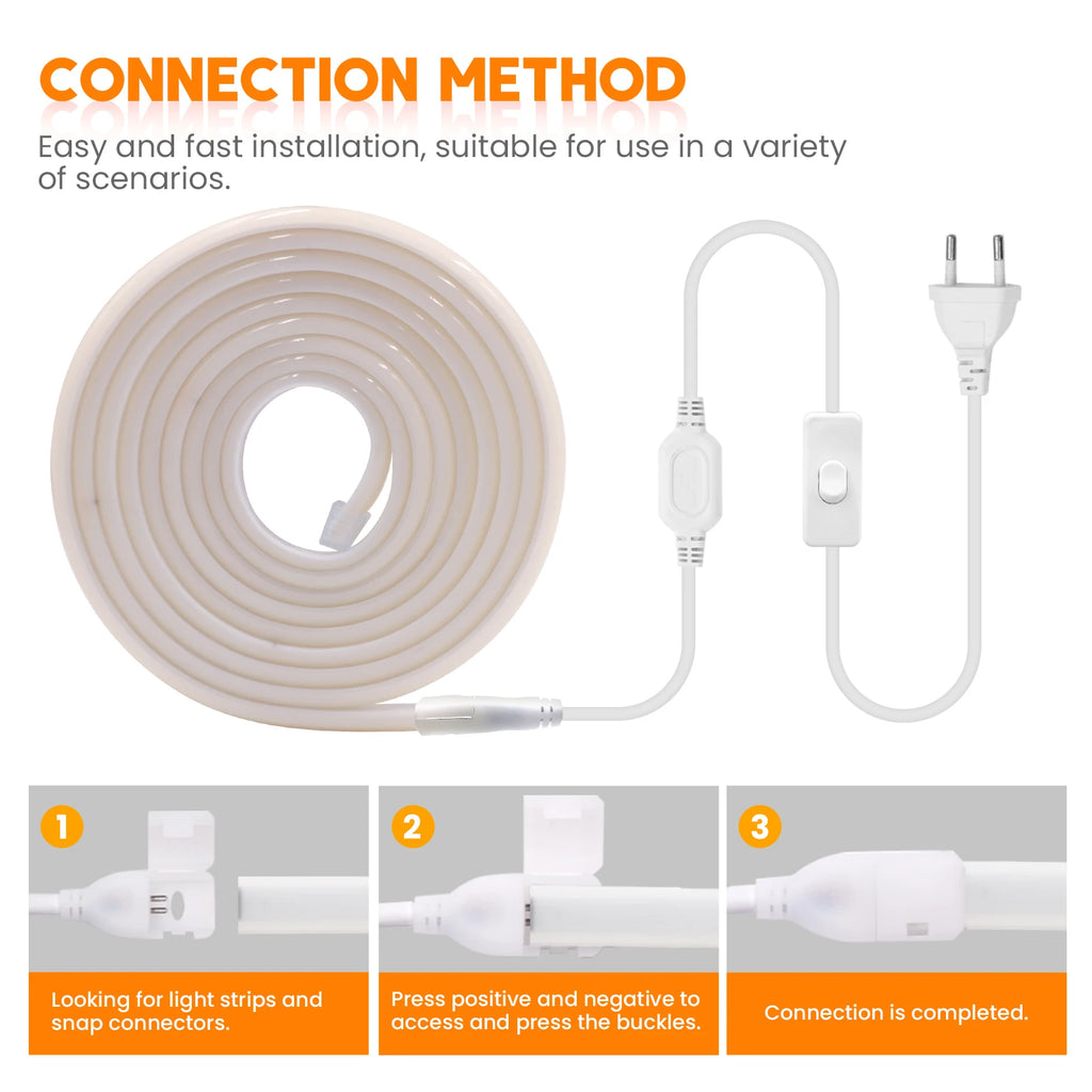 220V Smart COB Strip LED Neon Light 10M 20M 30M 288Leds/m WIFI Bluetooth Dimmable Tape IP67 Waterproof Rope For Room Outdoor
