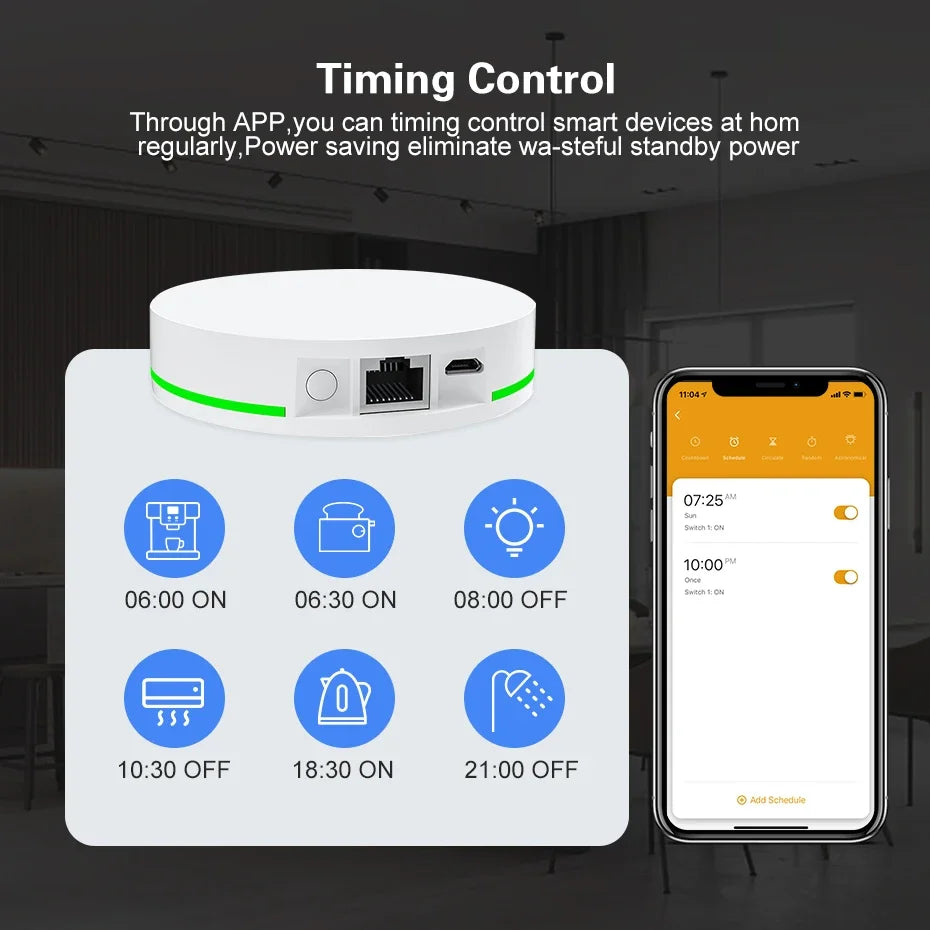 Tuya ZigBee 3.0 Smart Zigbee Hub Wired Gateway Bridge with Network Cable Smart Life Remote Control Works with Alexa Google Home