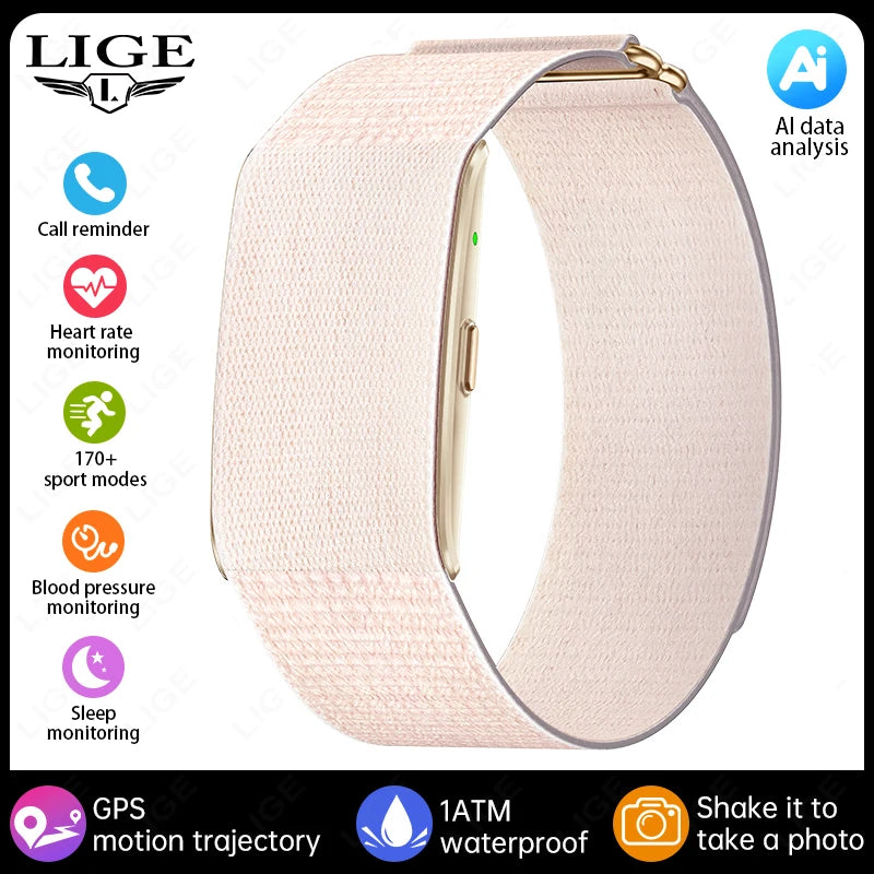 New GPS Trajectory AI Health Bracelet Heart Rate Blood Pressure HRV Monitor Call Reminder Smart Watch Sport Band Fitness Tracker