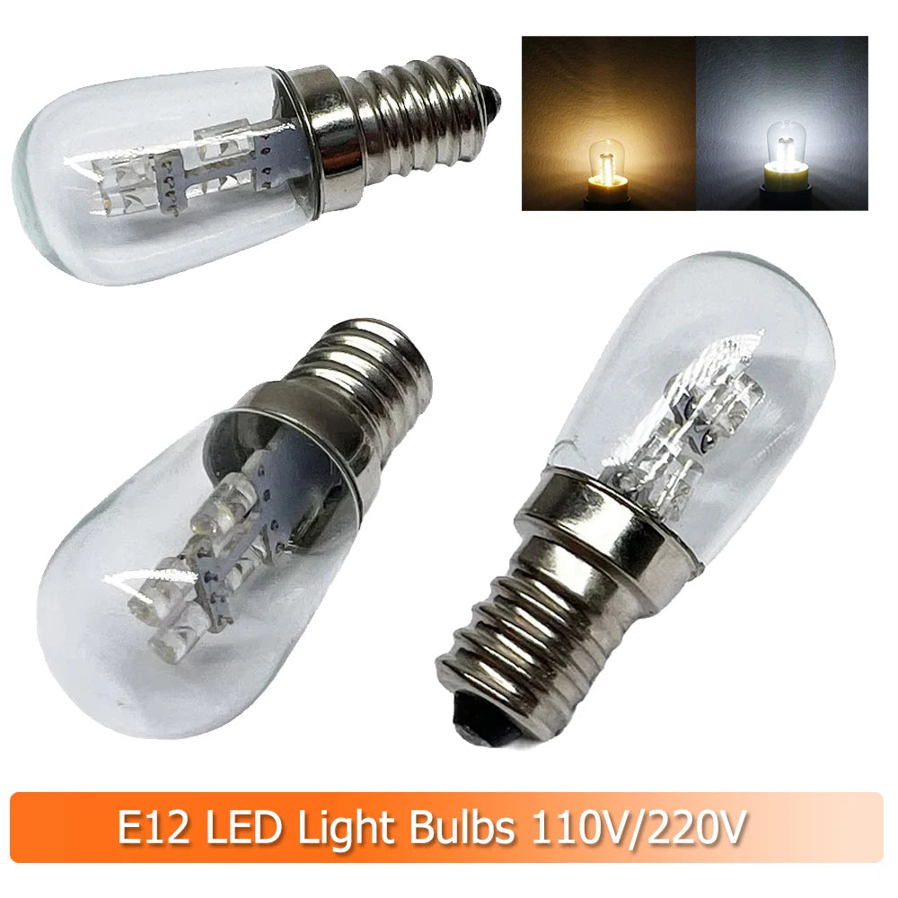 2w Led Bulb E12 Lights For Refrigerators Bulbs 110v 220v Light Warm Cool White Corn Sewing Machine Lighting 360° 3000k Indicator