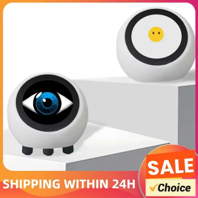 AI Voice Chat Robot No Touch Screen Multi-Function Smart Desktop Robot 1.28in Smart Assistant Robot for Home Office((No Battery)
