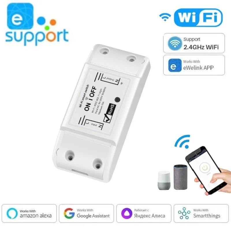 Wifi Smart Switch Ewelink APP 16A Mini Light Switches 2 Way Wireless Smart Home Automation Breaker Voice for Alexa Google Alice