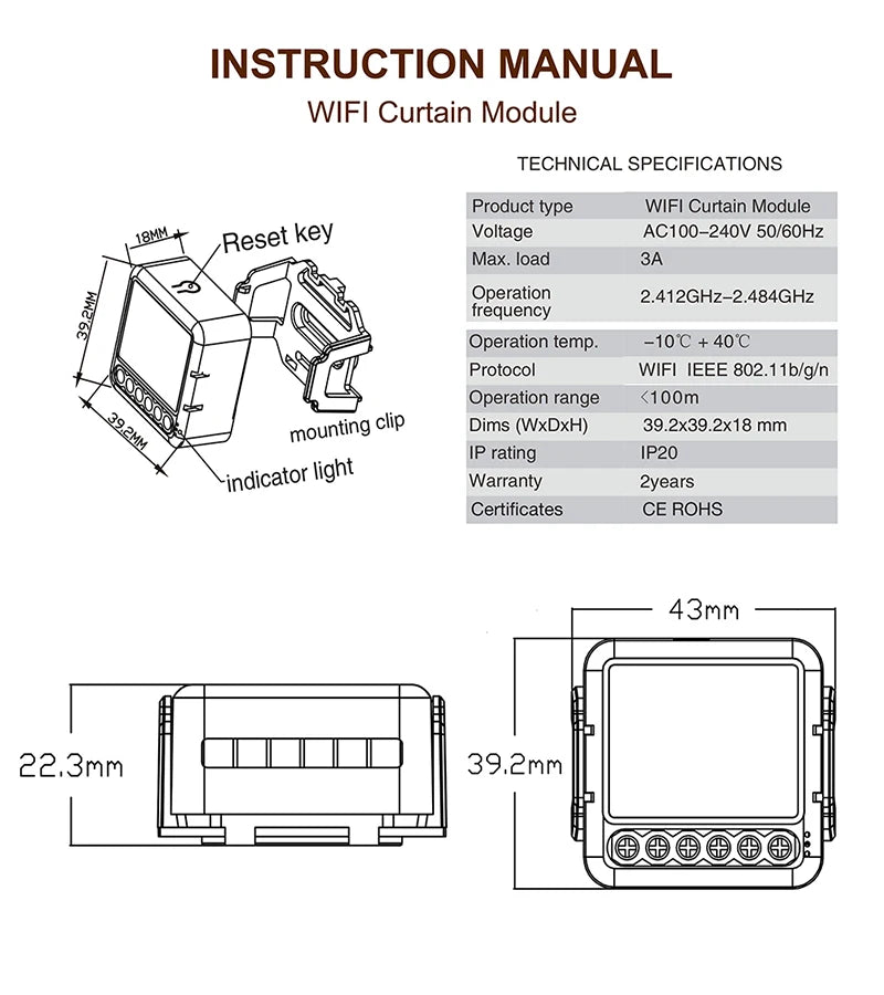 Tuya WiFi Zigbee3.0 Smart Curtain Switch Module Roller Shutter Motor Controller Switch Smart Life APP Works with Alexa Google