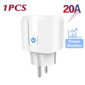 Tuya Smart Socket WIFI 16A/20A EU Plug With Monitoring Timing Function Smart Home Electronic Power Outlet Alexa Google Home