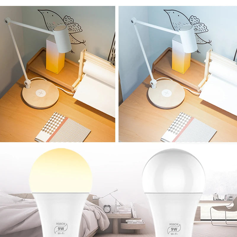 WiFi E27 Smart Dimmable Bulb RGBCW Colorful 220V LED Light App Adjust Bluetooth Support Alexa Google Home Voice Control