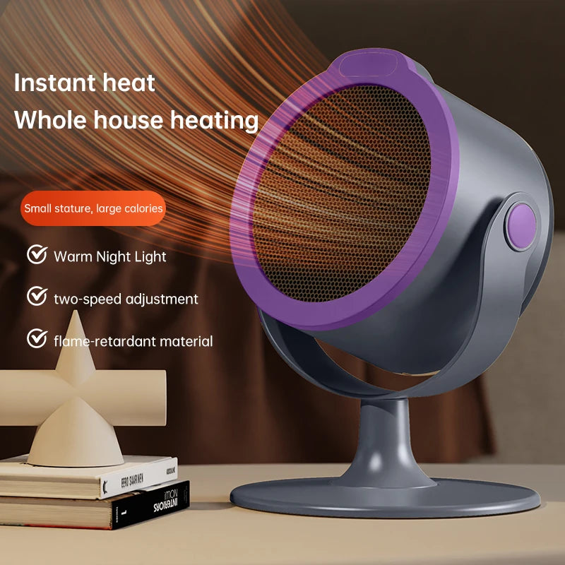 500W Electric Heater Quick Heating Compact 90° Adjustable Angle Portable Desktop Heater Silent Energy Efficient For Home Office