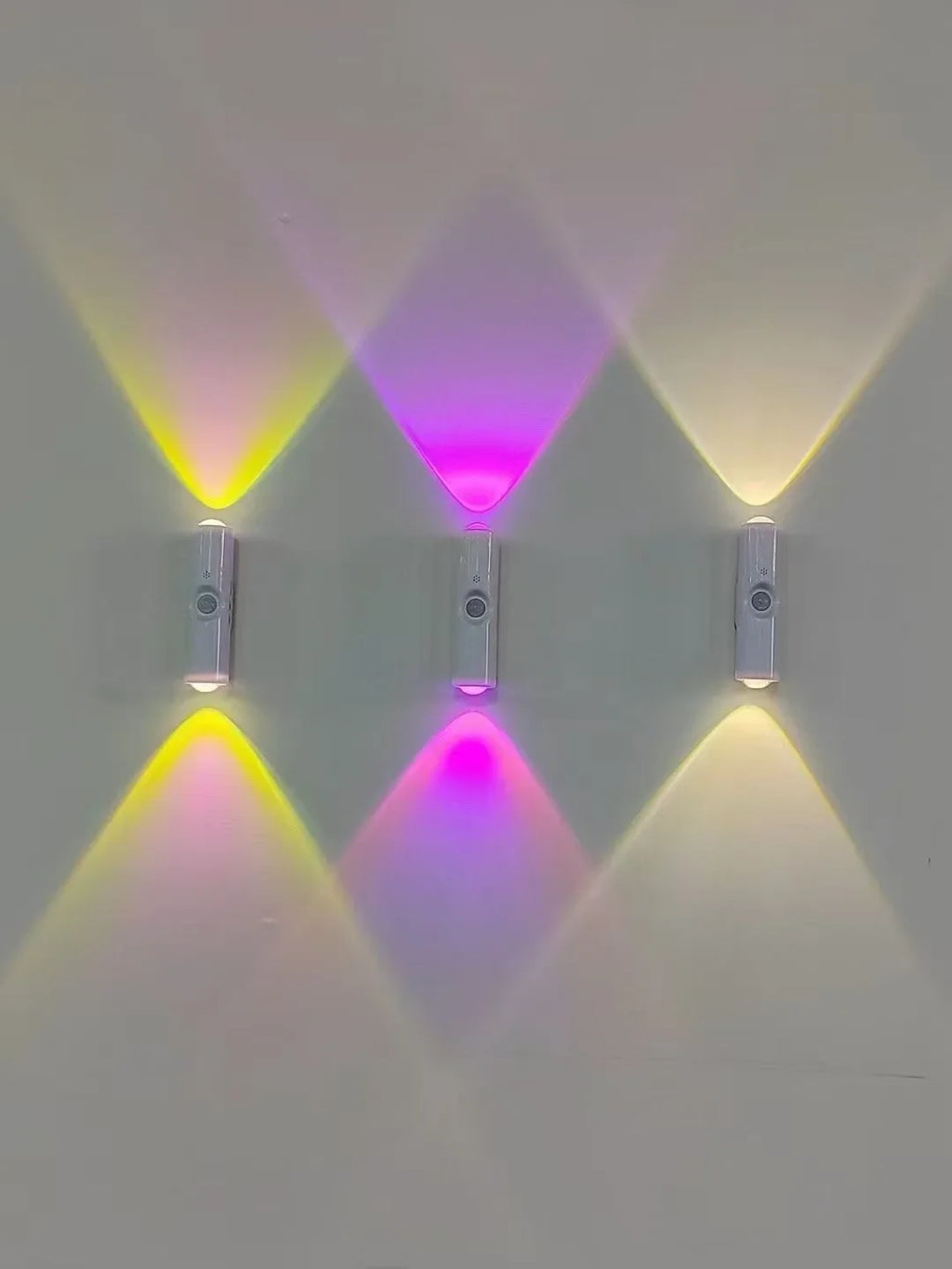 Smart RGB Double-head Wall Light Motion Sensor Magnetic Night Light Rechargeable Spotlight for Bedroom Closet Garden Room Decor