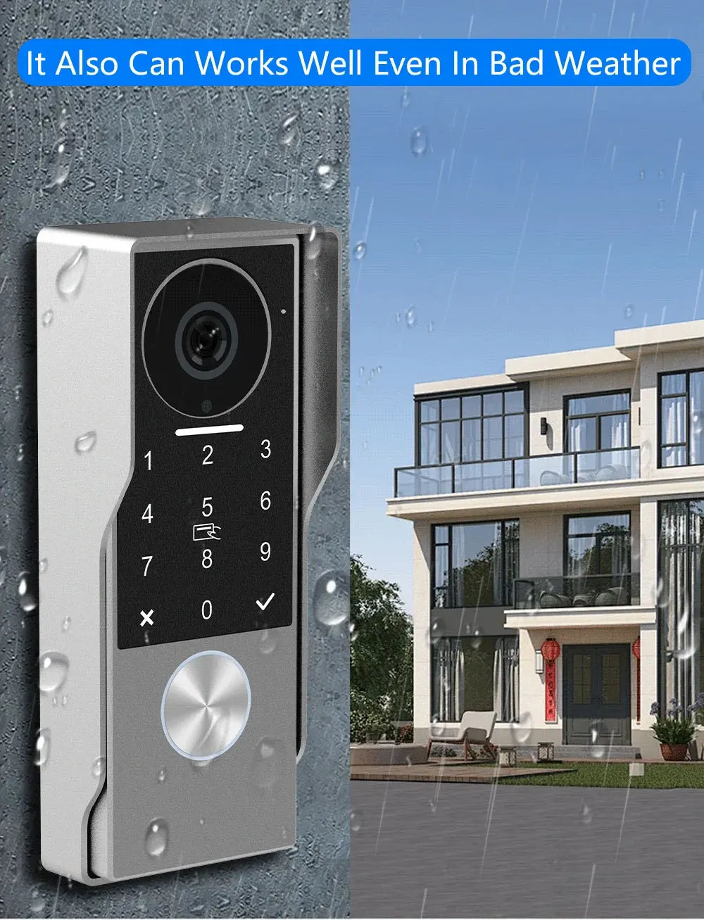 2-Wire Smart Video intercom doorbell 5G WiFi 7/10 inch Touch Screen 1080P Rainproof Camera Password Video Doorphone 5in1 Unlock