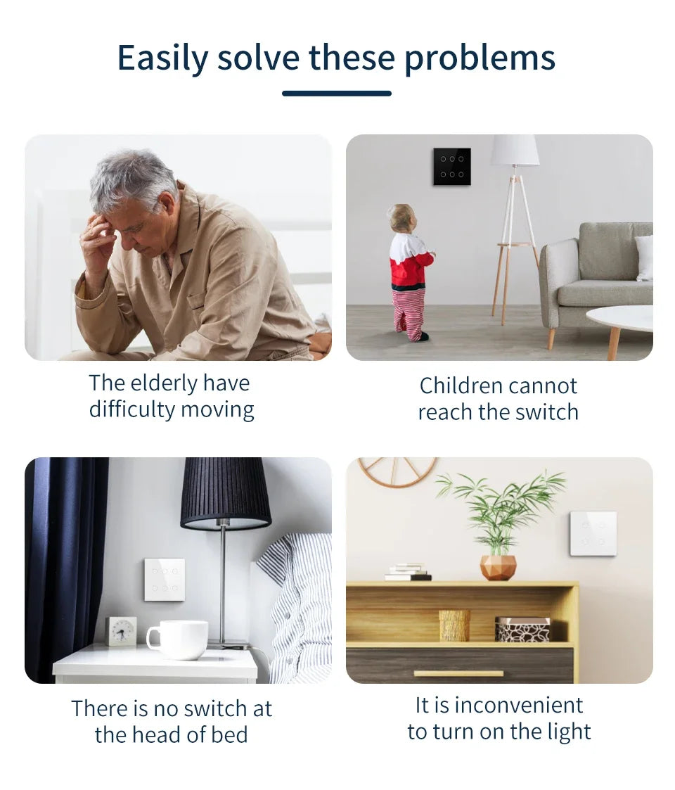 WiFi Smart Switch Brazil Standard 4x4 Size Tuya Smart Life Touch Sensor 4/6 Gang Light Switch Voice Control Alexa Google Home