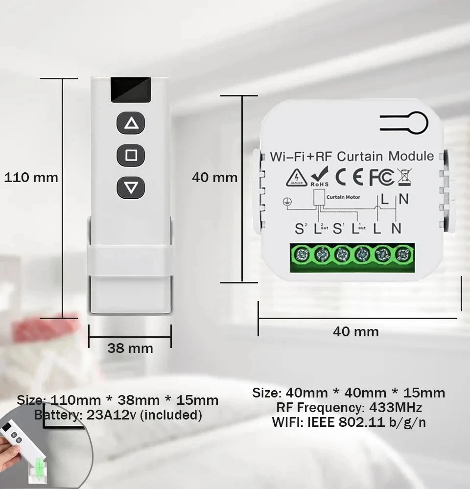 Tuya WiFi Smart Curtain Switch Controller Shutter Shutter Motor Control Smart Life APP Control Alexa Google Home Voice Control