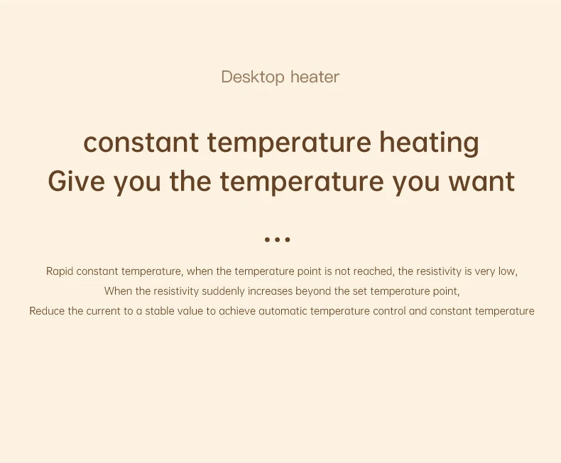 500W Electric Heater Quick Heating Compact 90° Adjustable Angle Portable Desktop Heater Silent Energy Efficient For Home Office