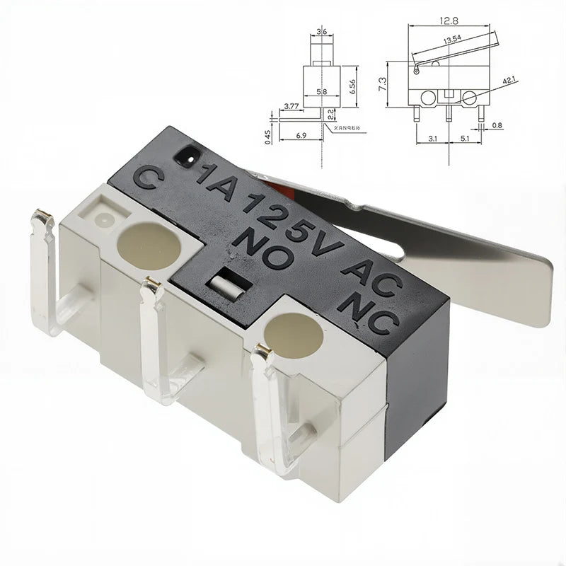 20PCS Mini Micro Limit Switch C NO NC 3 Pins PCB Terminals SPDT 1A 125V Roller Arc lever Snap Action Push Micro Mouse switches