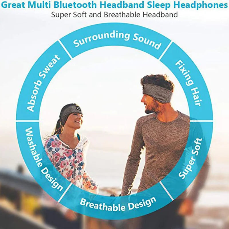 Wireless Bluetooth Music Eye Mask Sports Headband Anti-noise Headphones Talk Running Yoga Music Headwear Wireless Sleep Headphon