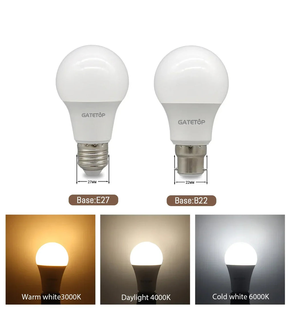 2Pack No Flicker LED Bulb Lamp B22 AC 220V 110V No Flicker 3W 8W 9W 12W 18W 24W Warm Lighting for Home Derection Lamparas Leds