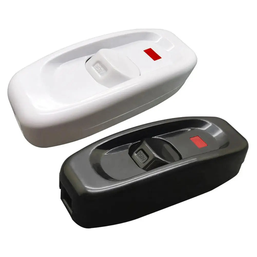 1pcs Inline Cord Black White 220V 10A Heavy Duty Thru On Off Lamp Bulb Wall Line Button Control With