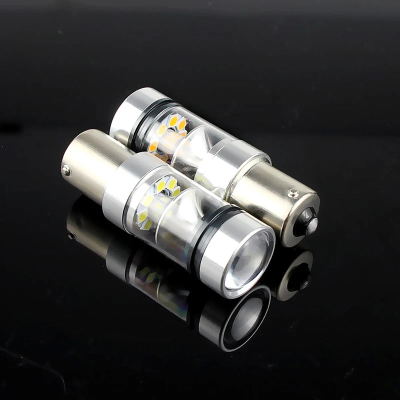2pcs For VW T5 T5.1 T6 Transporter LED Daytime Running Light DRL Bulb Lamp Canbus No Error P21W BA15S 1156