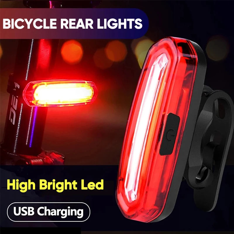 Bike Taillight COB  Bicycle Rear Light With 6 Modes USB Rechargeable Mtb LED Warning Tail Lamp Cycling Accessories