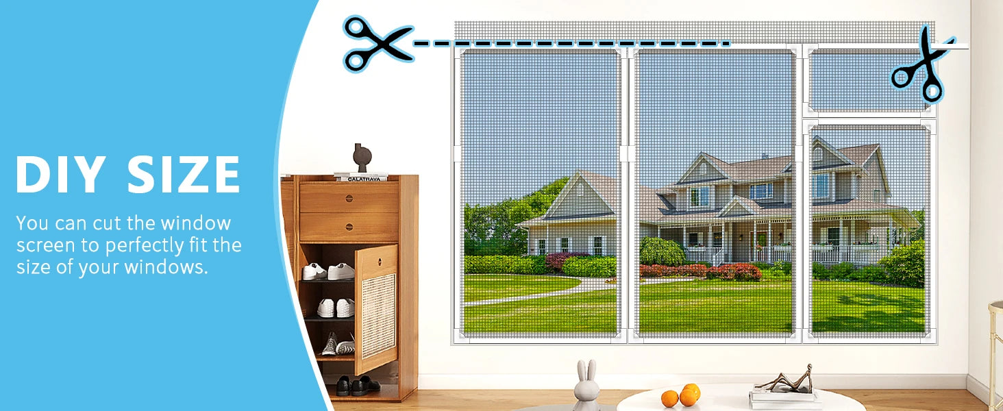 Magnetic mesh mosquiteras para ventana, invisible screen window,  household self-adhesive,simple mosquito net，Automatic shutdown
