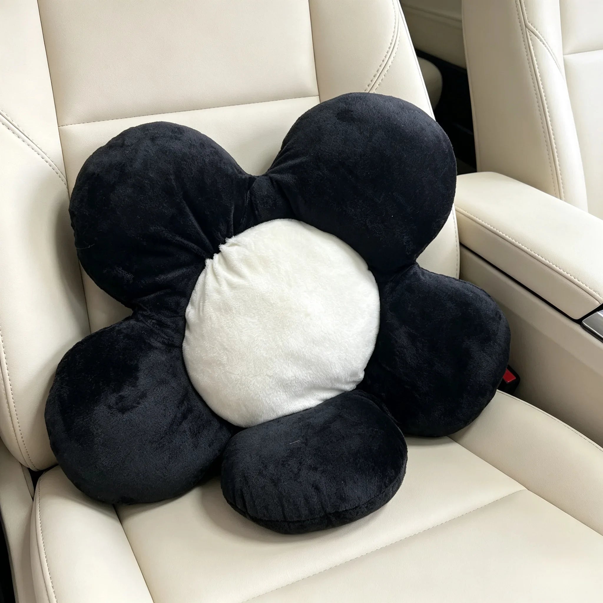 KKJOY Flower Plush Seat Cushion Car Waist Support Pillow Office Nap Backrest Sofa Decor Throw Cushion