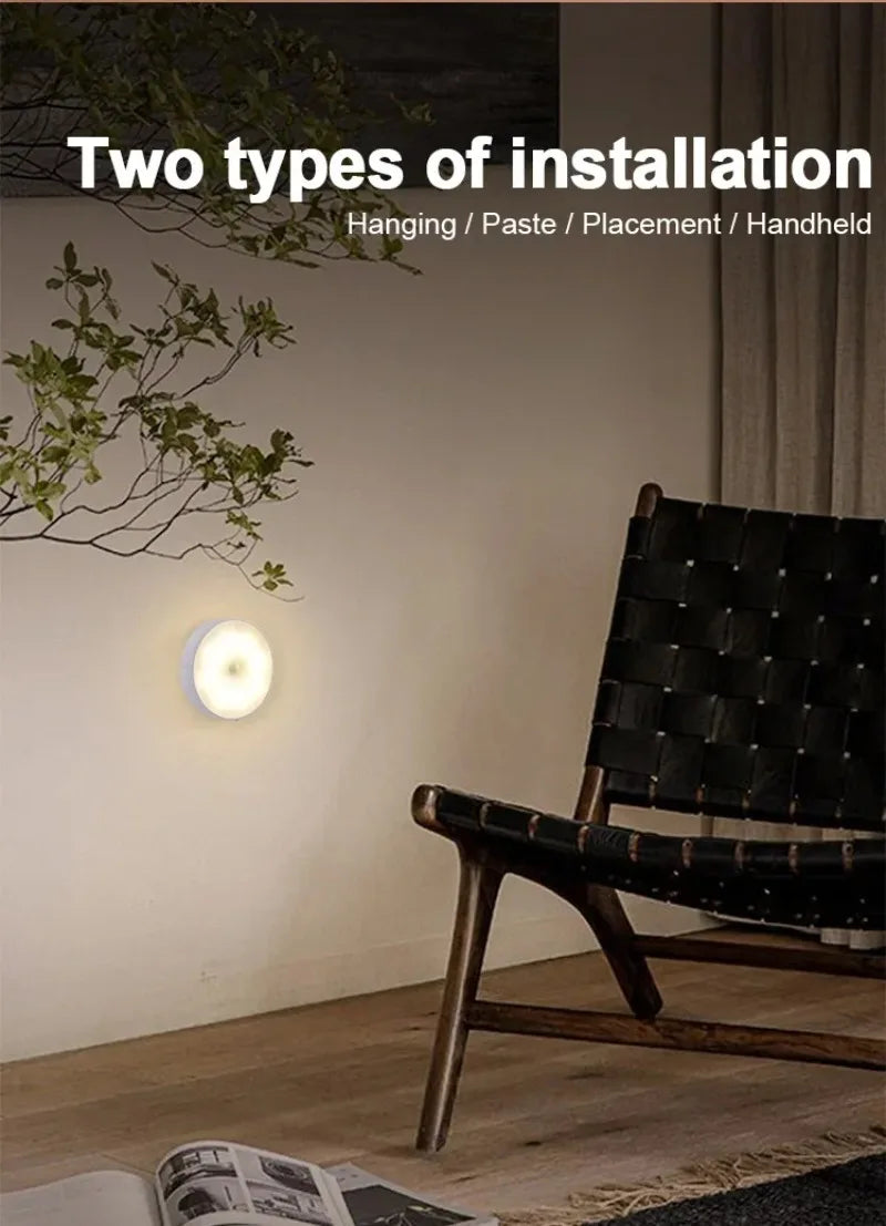 1/3Pcs 8LED Motion Sensor Light Night Light USB Rechargeable Night Lamp for Kitchen Cabinet Wardrobe Lamp Staircase Closet Light