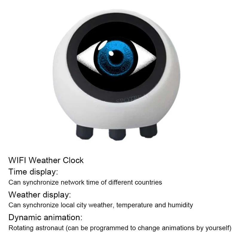AI Voice Chat Robot No Touch Screen Multi-Function Smart Desktop Robot 1.28in Smart Assistant Robot for Home Office((No Battery)