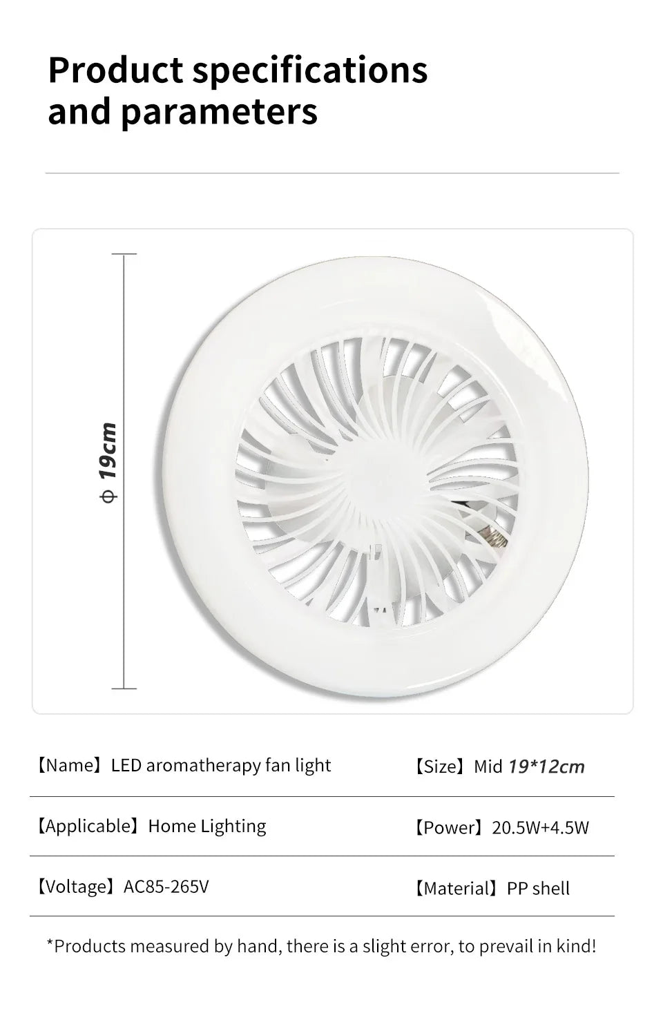 2 In 1 Energy Saving Remote Control Ceiling Fan Lamp Infinitely Dimmable E27 Base Bottom Noise Mute LED Decorative Light 85-265V