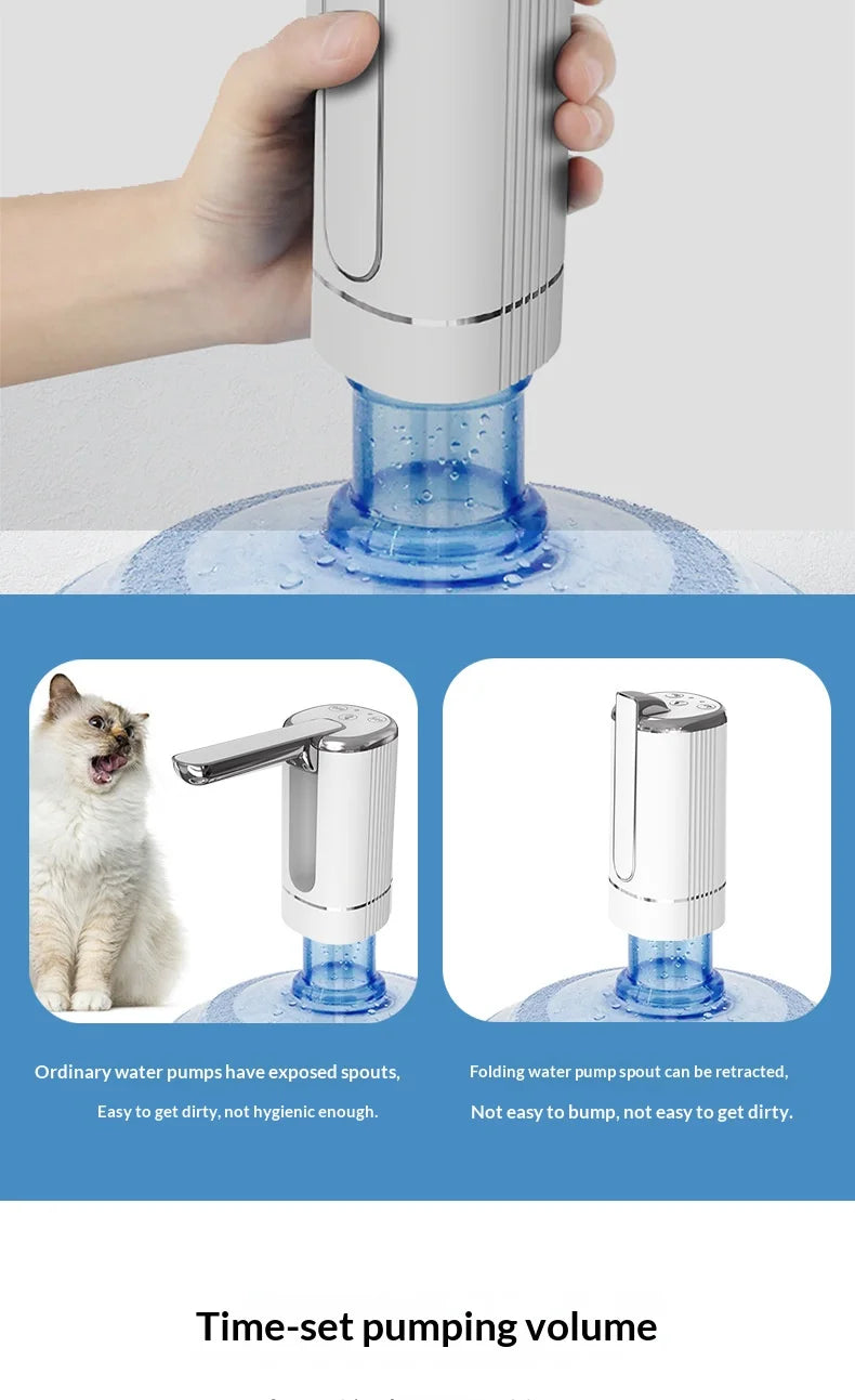 Electric Folding Water Pump Bucket Automatic Water Dispenser Small Portable Outlet For Home Kitchen Drinking Bottle