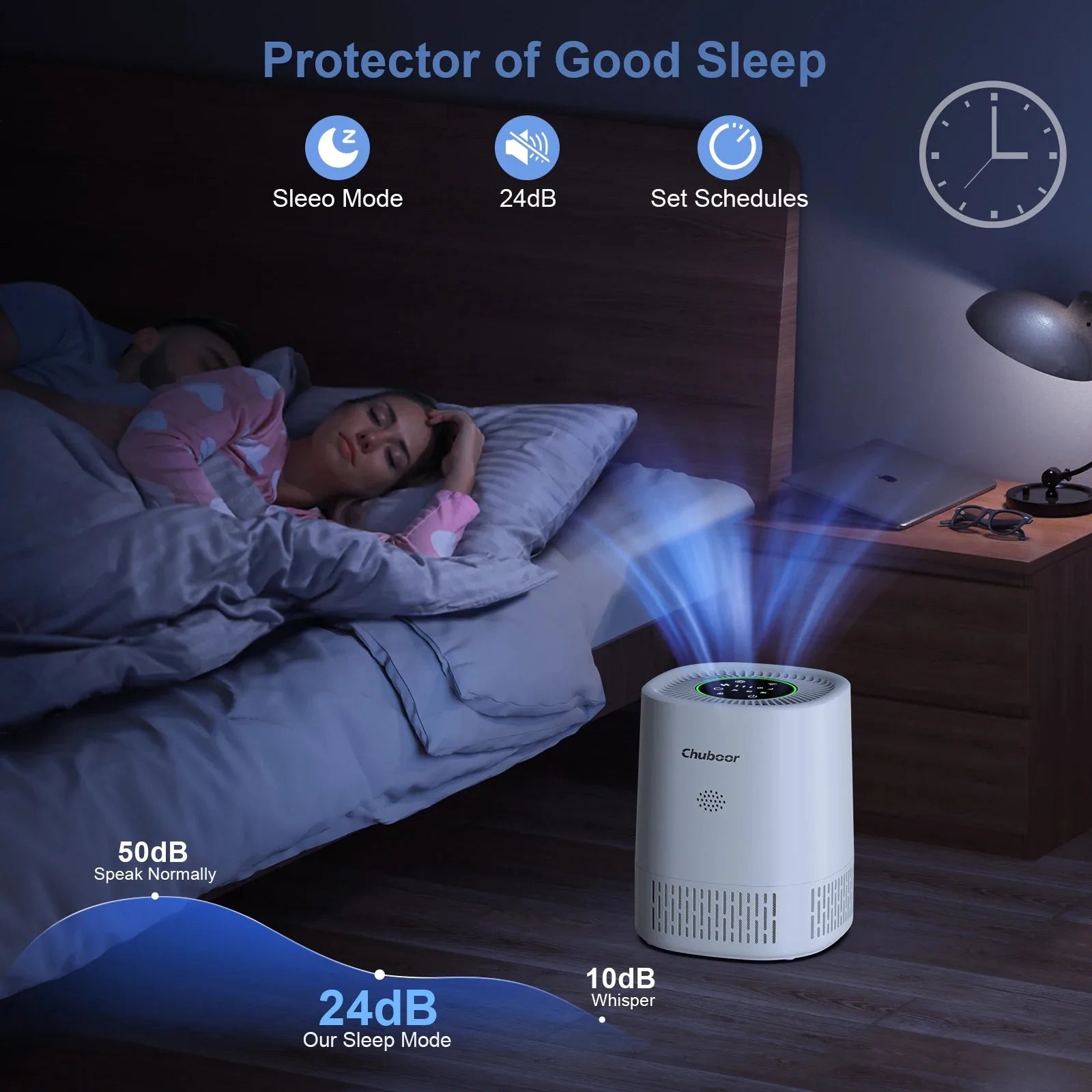 Mi Smart WiFi Pet Air Purifier for Bedroom ,Filter Cleaner H13 True HEPA Filter Smoke Allergies Pet Dander Odor Dust, Office