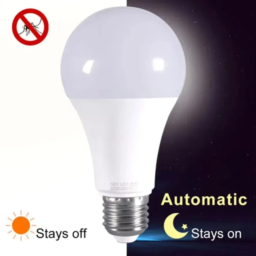 E27 LED Light Control Sensor Light Bulb 15W 12W 9W 7W 5W AC85-265V Day Night Light Auto ON OFF Patio Porch Smart Lamp for Garden