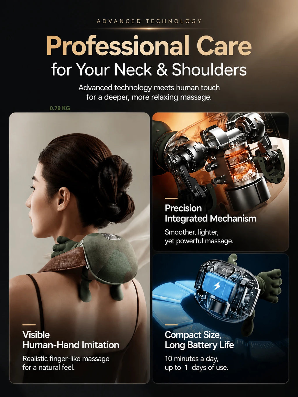 Neck And Shoulder Massager 26w,Neck Shoulder Massager Machine Wireless,Kneading Massager Shawl Deep Tissue Kneading Massager