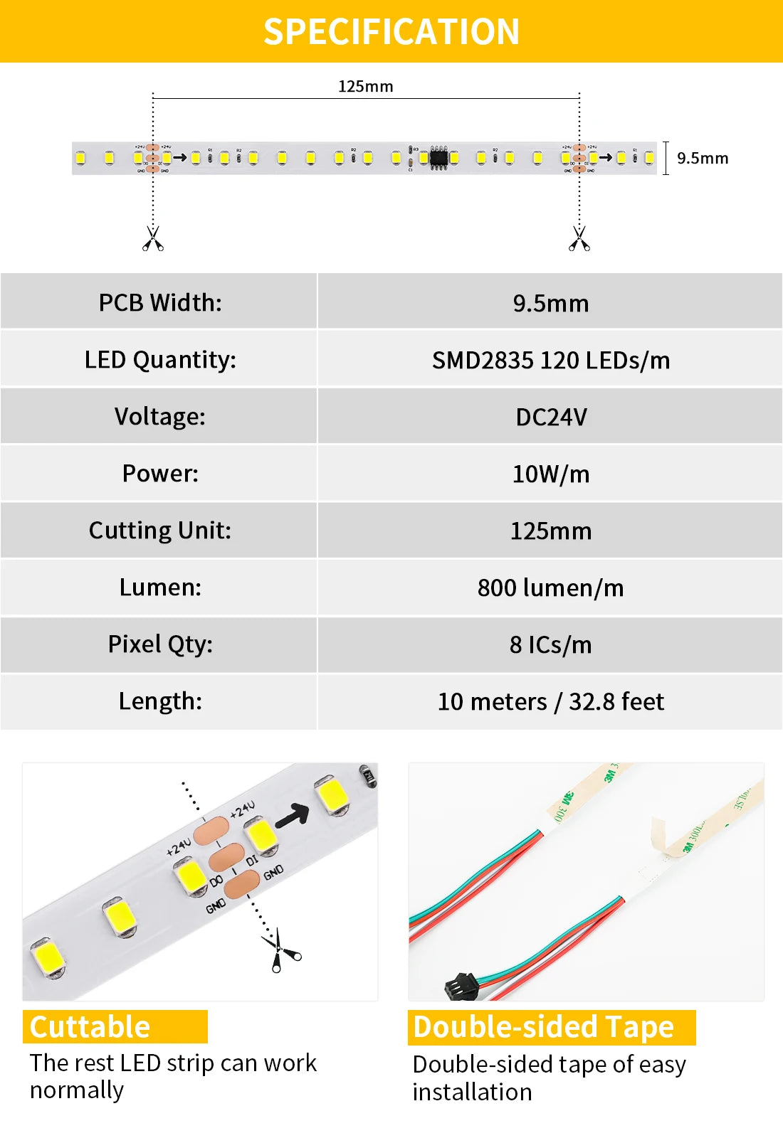 10m WS2811 Running Water Flowing LED Strip Light SMD2835 Horse Race Pixel Addressable Flexible Linear Lamp Set 120LEDs/m DC24V