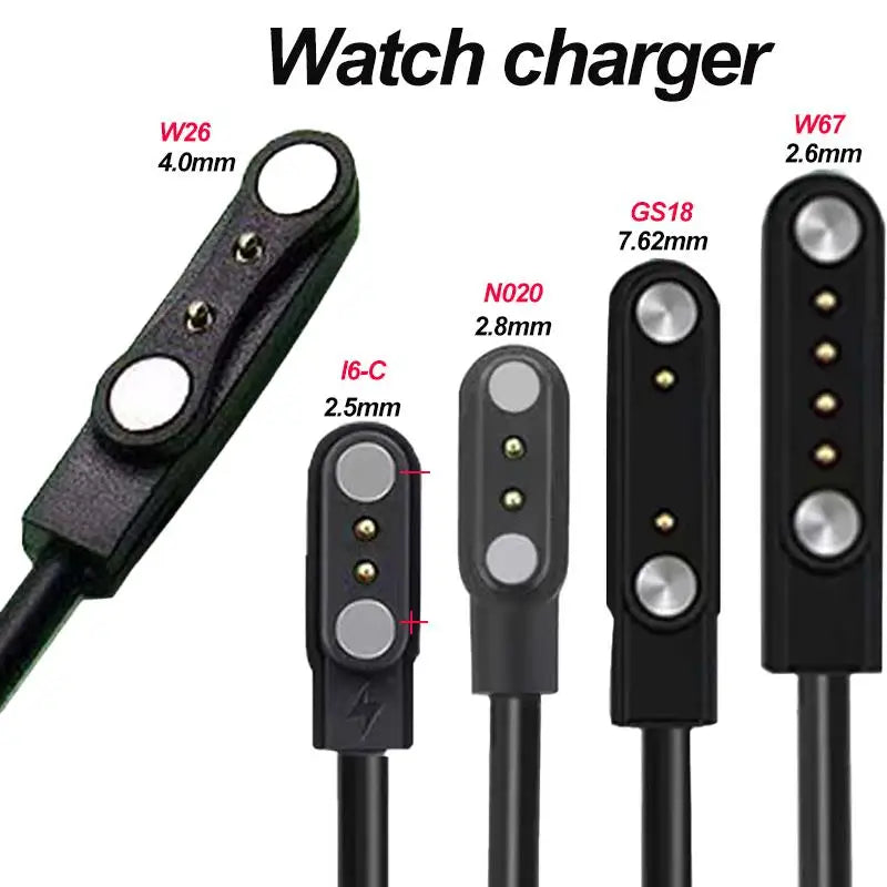 Universal Smart Watch Magnetic USB Dock USB Charging Cable For Adult/Kid Smart Watch Universal 2-Pin/4-Pin Strong Magnetic Kit