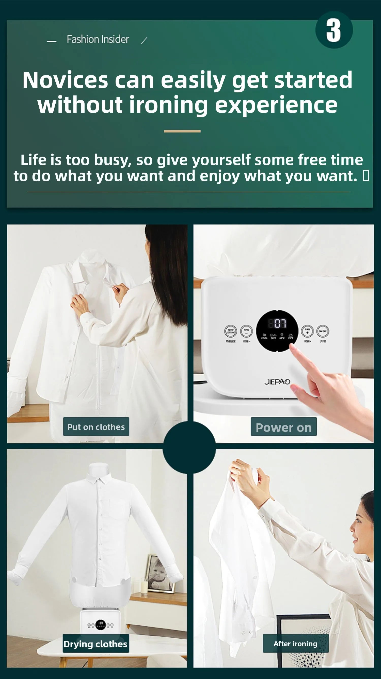 Fully Automatic Human-Shaped Garment Steamer Iron Wrinkle Removal Clothes Care Machine Magic Dryer Shirt Garment Machine