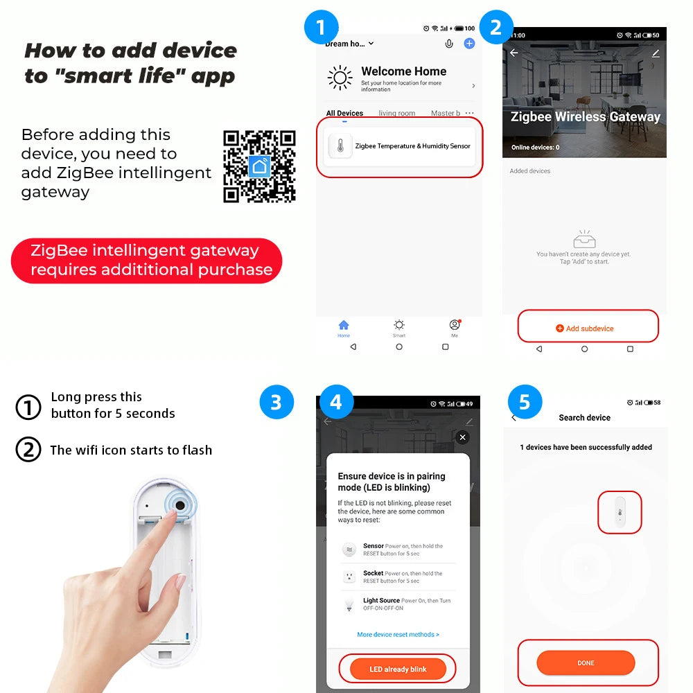 Tuya  Indoor or IP65 Waterproof Outdoor WiFi Temperature Humidity Sensor Home Thermometer Compatible For Alexa Google Home Voice