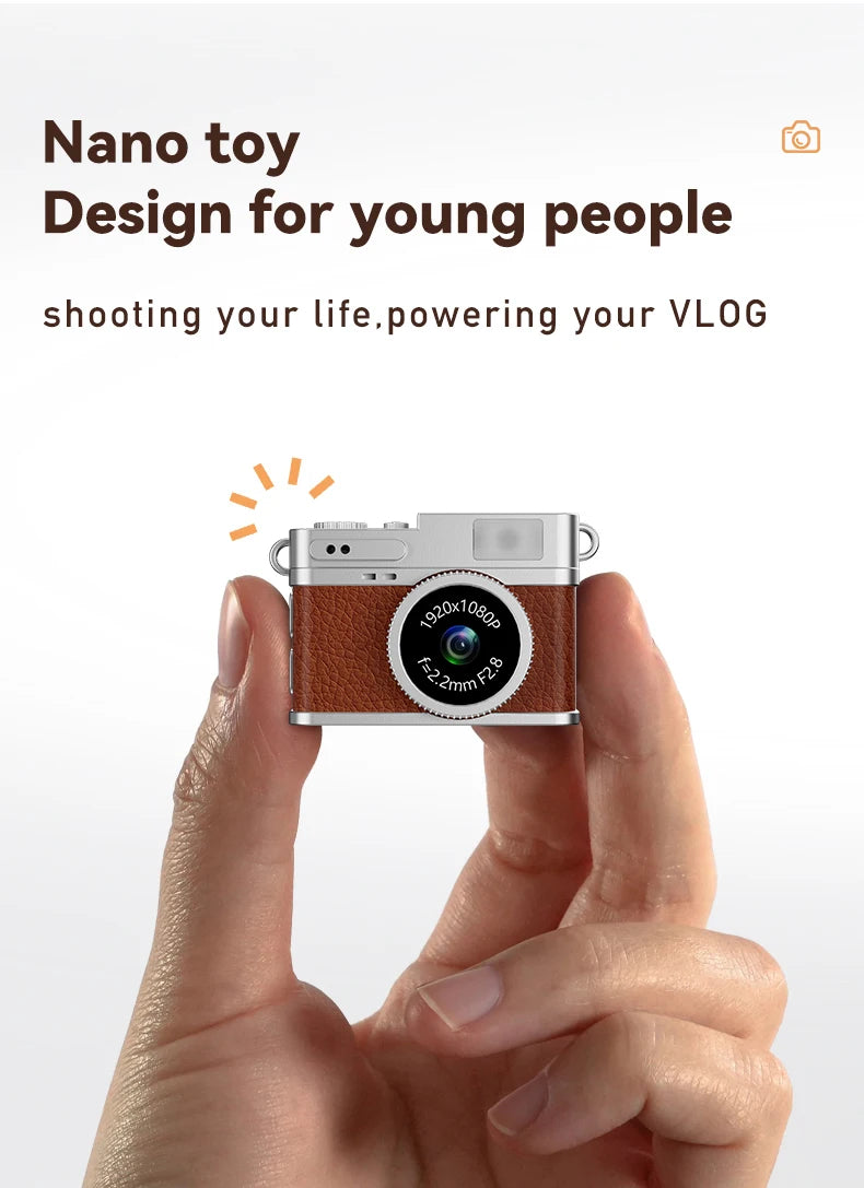 Retro Digital Camera 1080P Video Recorder LED Fill Light 0.96 Inch IPS Screen Portable Mini Digital Camera
