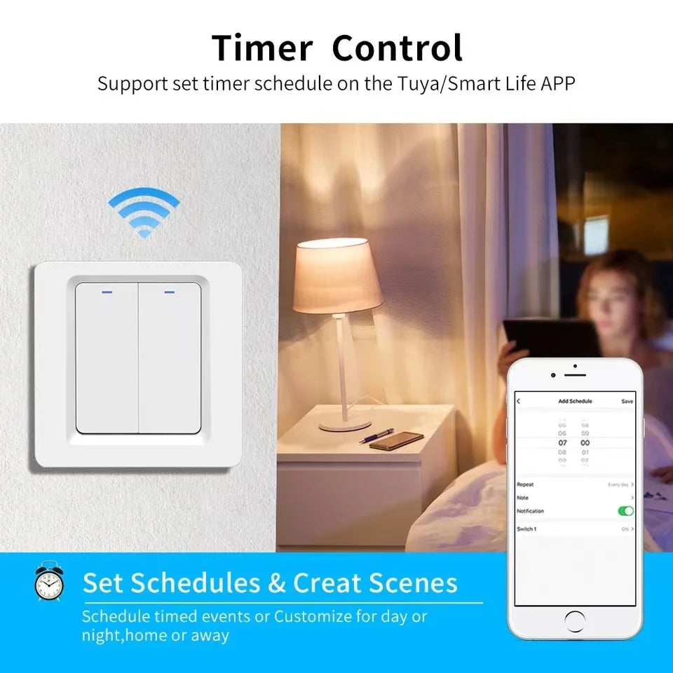 For Apple Homekit Smart Light Switch Panel Switch Remote Control Wall Switches 1/2/3 Gang Smart Home Wifi Switch Works With Siri