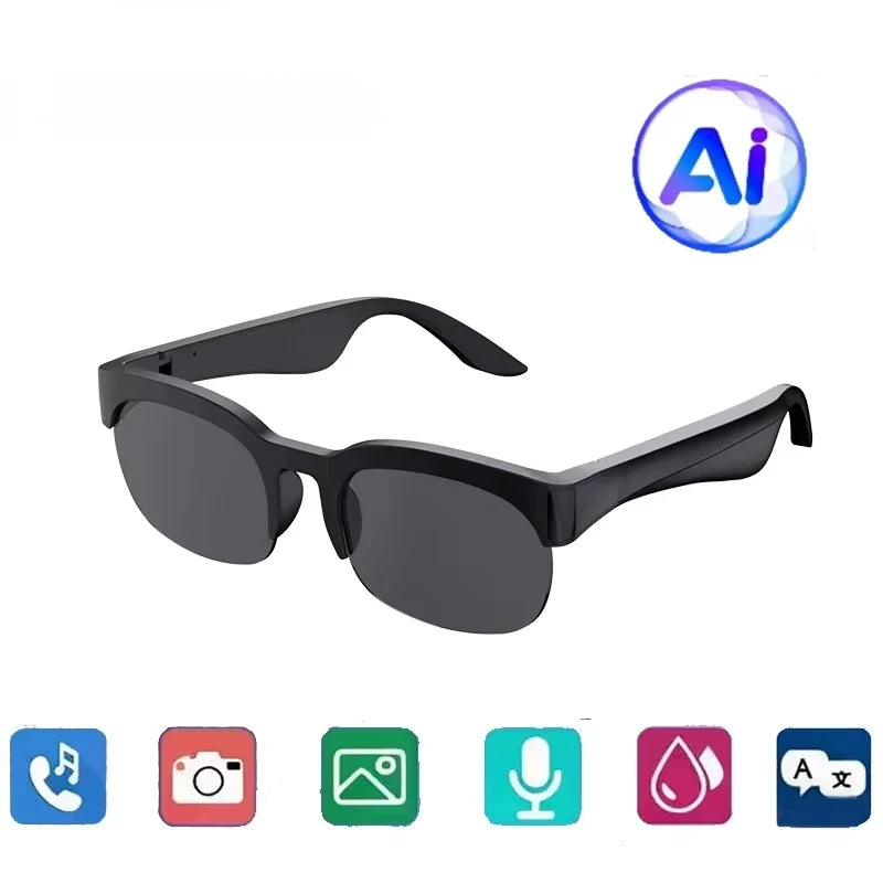 Lenovo 8K HD AI Smart Glasses AI Translation Hands-Free Calling AI Chat Logging Music Playback Smart Sunglasses for Men