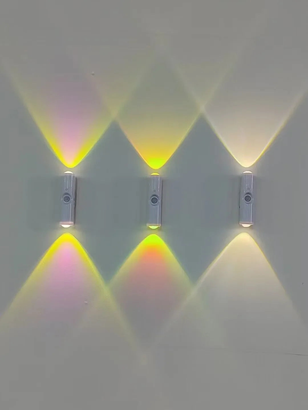 Smart RGB Double-head Wall Light Motion Sensor Magnetic Night Light Rechargeable Spotlight for Bedroom Closet Garden Room Decor