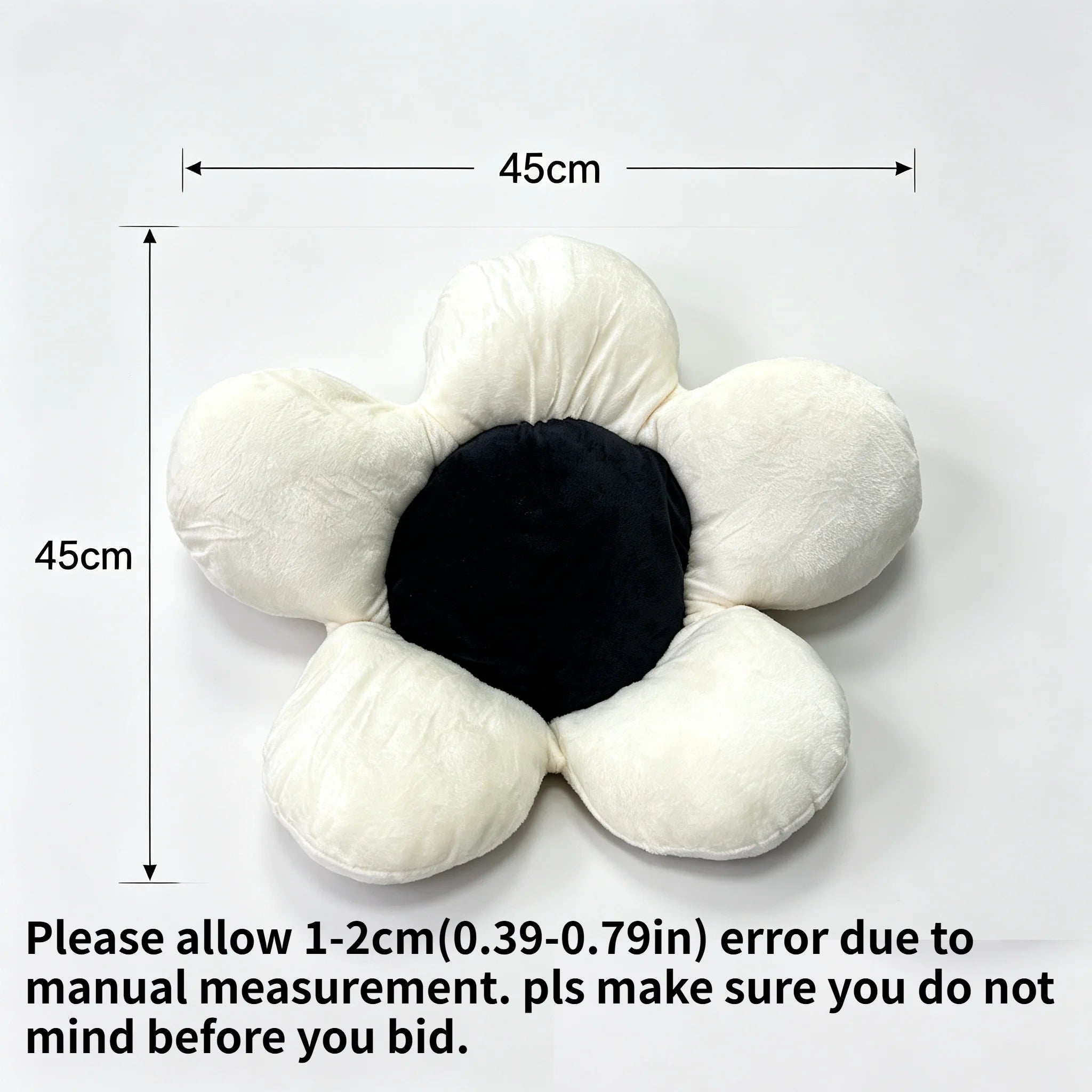 KKJOY Flower Plush Seat Cushion Car Waist Support Pillow Office Nap Backrest Sofa Decor Throw Cushion