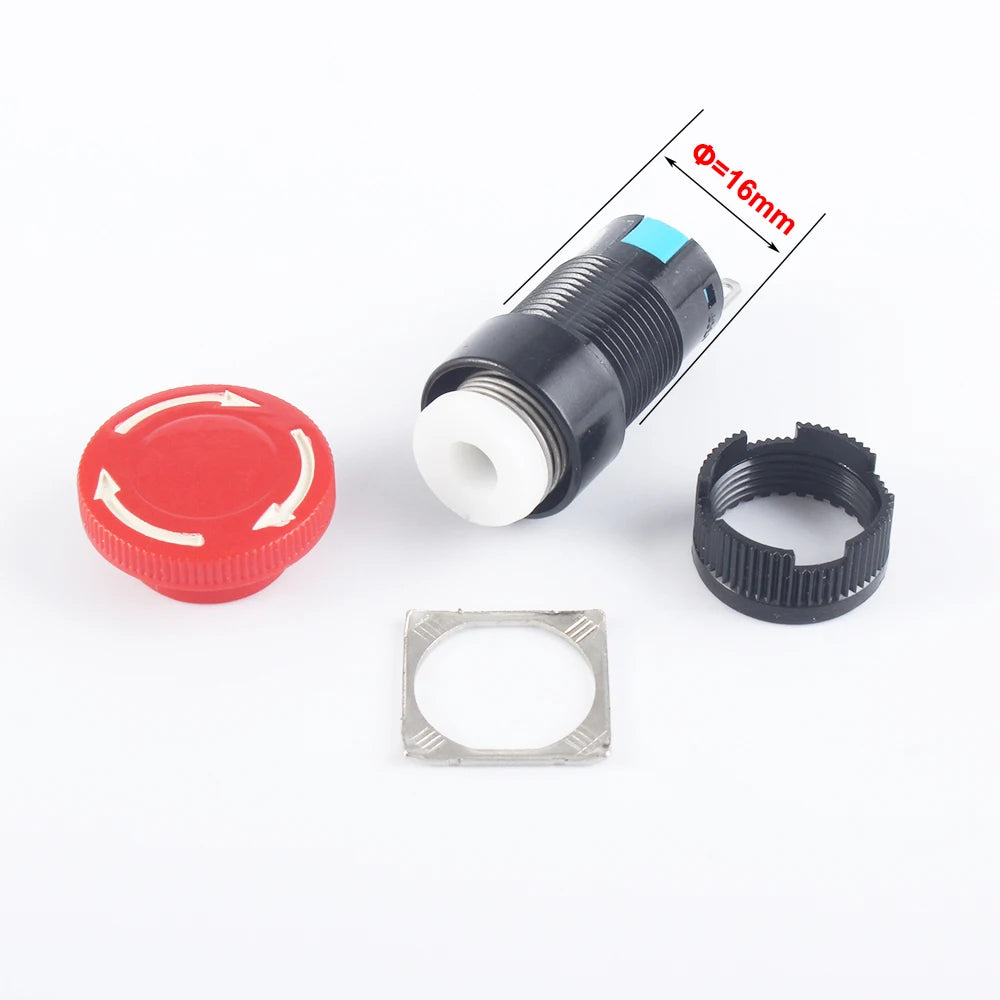 16mm e-stop switch 30mm Mushroom emergency stop 3/6 pins 1NO1NC/2NO2NC Latching self Weather Pack push button switch