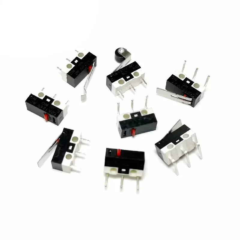20PCS Mini Micro Limit Switch C NO NC 3 Pins PCB Terminals SPDT 1A 125V Roller Arc lever Snap Action Push Micro Mouse switches